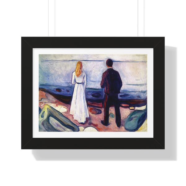 Two Human Beings. The Lonely Ones by Edvard Munch - Framed Print - Zapista