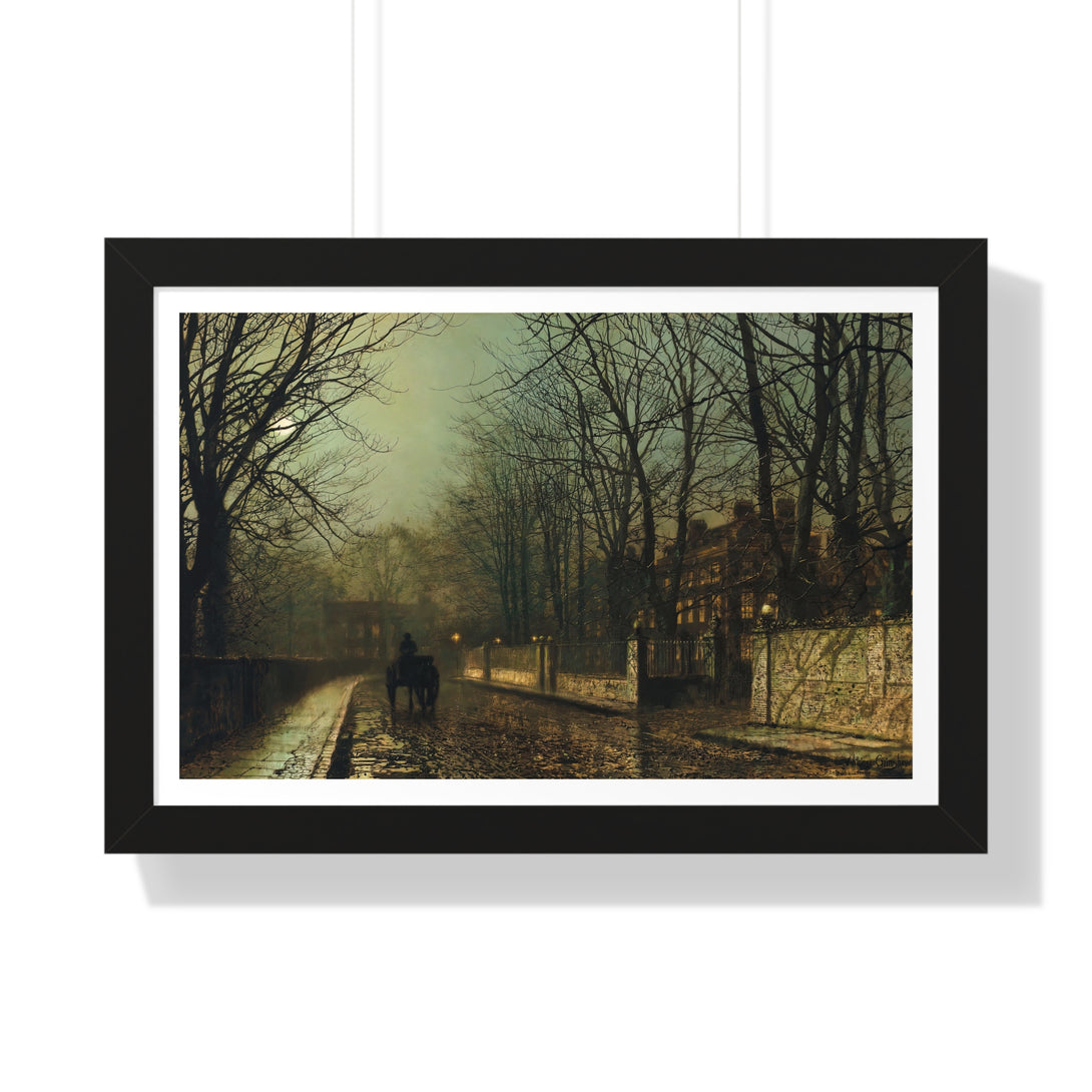 A Wet Moon, Putney Road by John Atkinson Grimshaw - Framed Print - Zapista