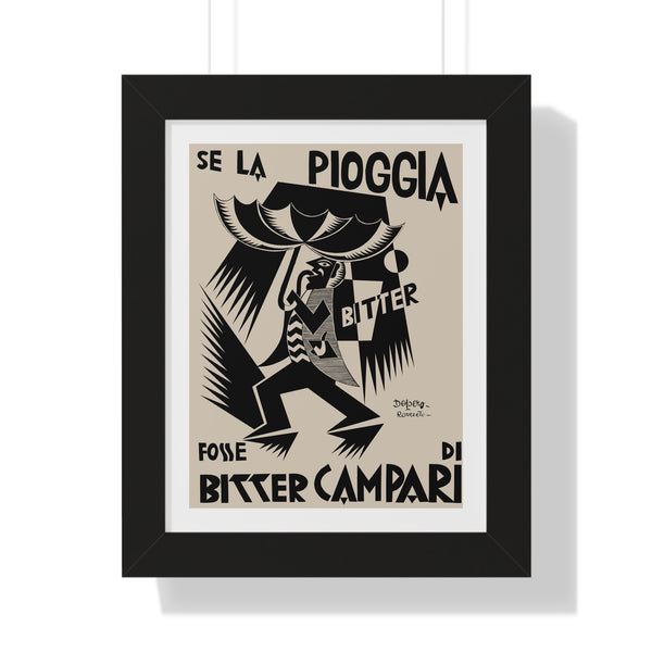 Se la pioggia fosse Bitter Campari - Framed Print - Zapista