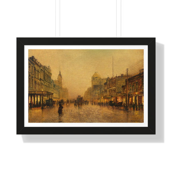 Swanston Street, Melbourne by John Atkinson Grimshaw - Framed Print - Zapista