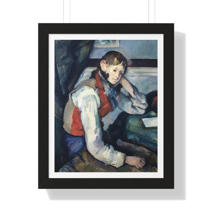 The Boy in the Red Vest (Le Garçon au gilet rouge) by Paul Cézanne - Framed Print - Zapista