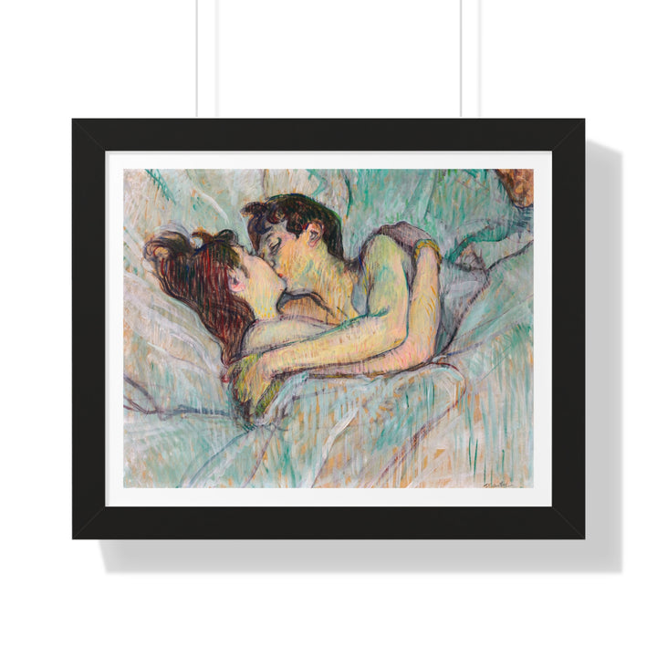 In Bed, The Kiss (Au lit: Le baiser) by Henri de Toulouse-Lautrec - Framed Print - Zapista