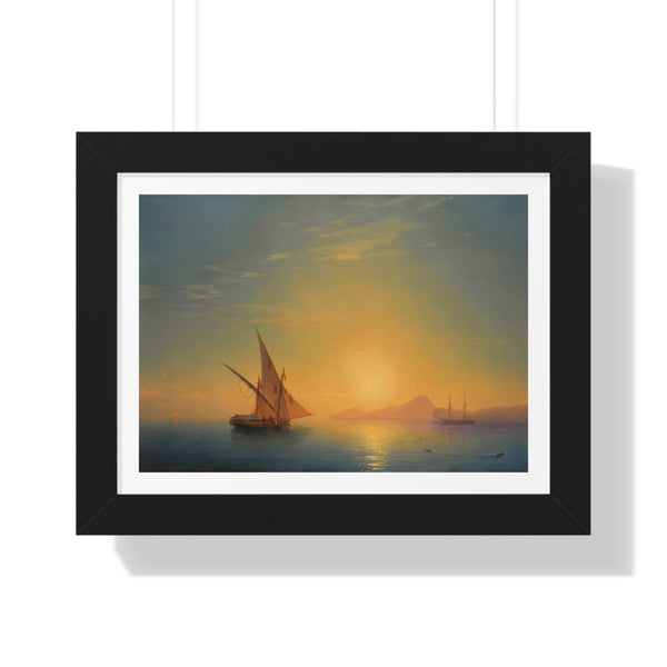 Sunset Over Ischia by Ivan Aivazovsky - Framed Print - Zapista