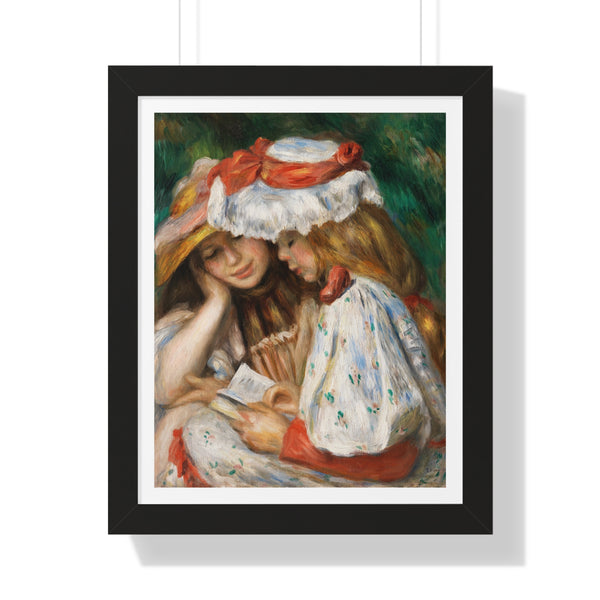 Two Girls Reading by Pierre-Auguste Renoir - Framed Print - Zapista