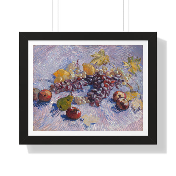 Grapes, Lemons, Pears, and Apples - Framed Print