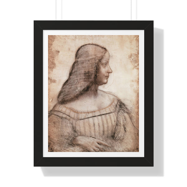 Portrait of Isabella d'Este by Leonardo da Vinci - Framed Print - Zapista