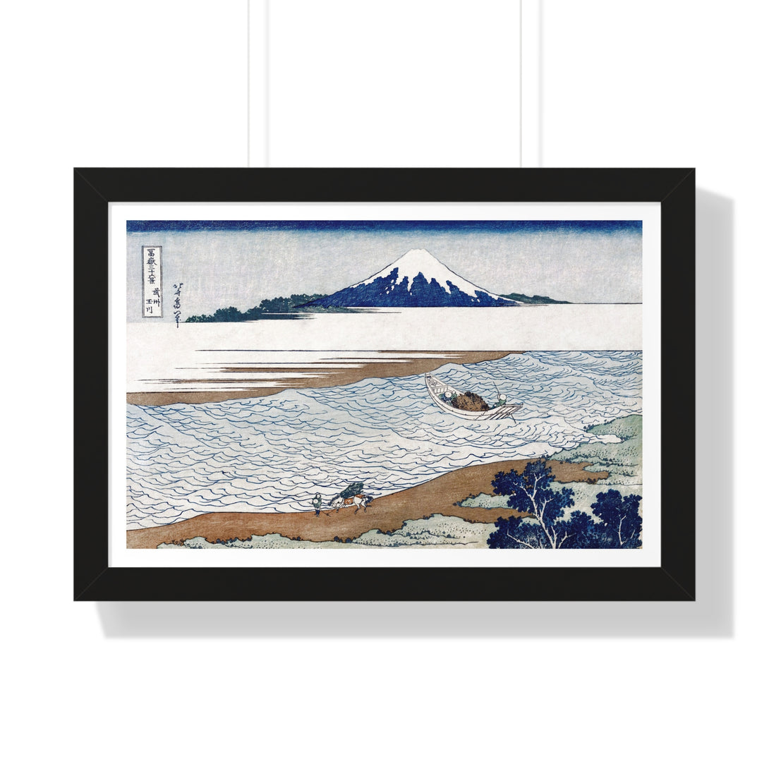 The Jewel River in Musashi Province by Katsushika Hokusai - Framed Print - Zapista