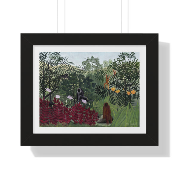 Tropical Forest with Monkeys by Henri Rousseau - Framed Print - Zapista