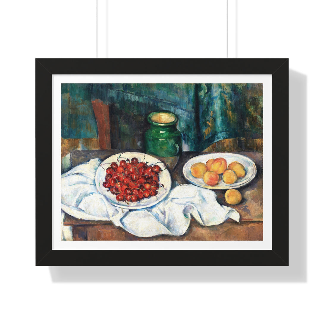 Still Life With Cherries And Peaches by Paul Cézanne - Framed Print - Zapista