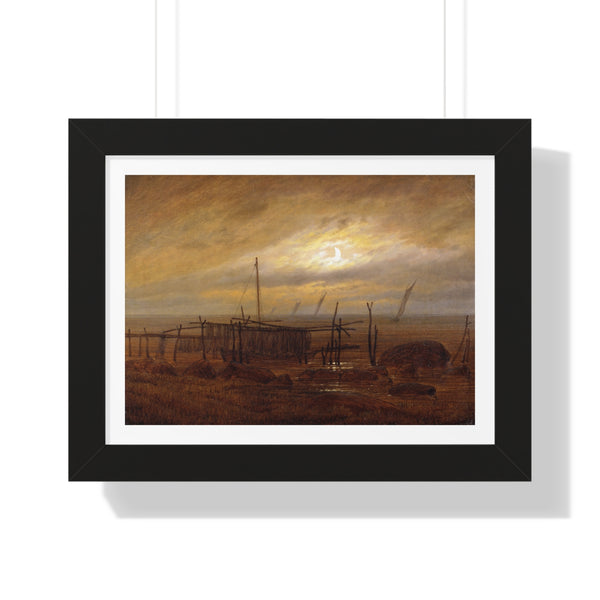 Seaside by Moonlight by Caspar David Friedrich - Framed Print - Zapista