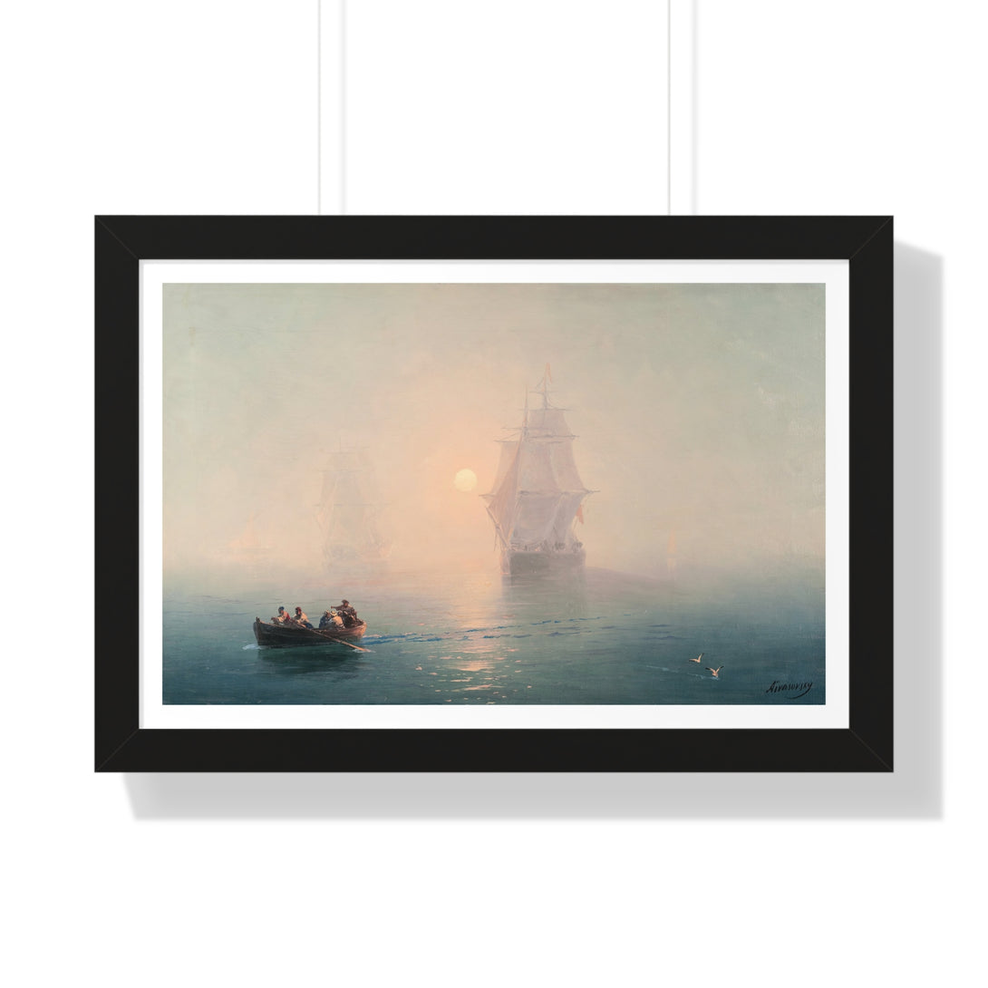 Naval Ship by Ivan Aivazovsky - Framed Print - Zapista