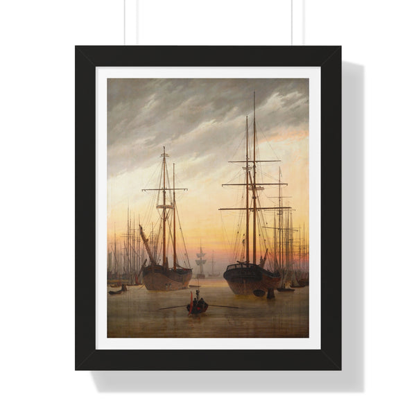 View of a Harbor by Caspar David Friedrich - Framed Print - Zapista