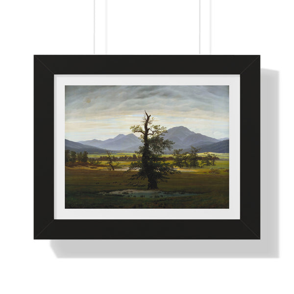 Village Landscape in Morning Light (The Lone Tree) by Caspar David Friedrich - Framed Print - Zapista