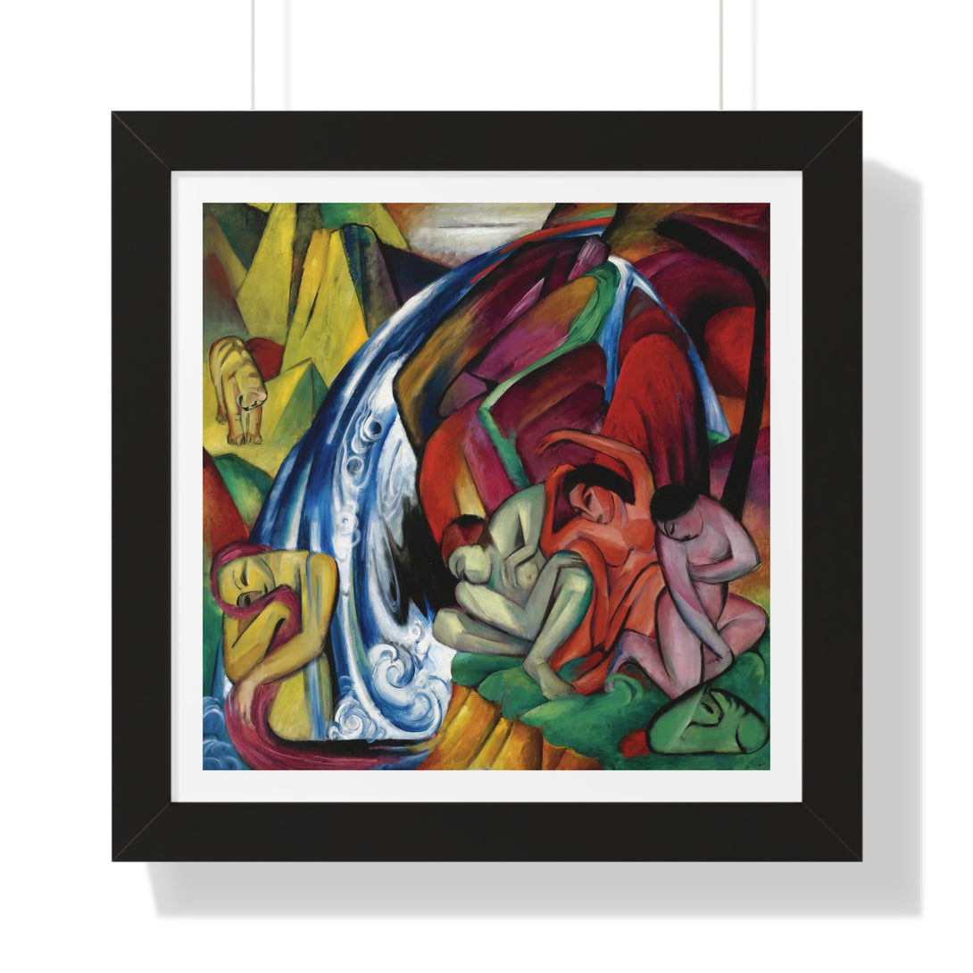 The Waterfall (Women under a Waterfall) by Franz Marc - Framed Print - Zapista