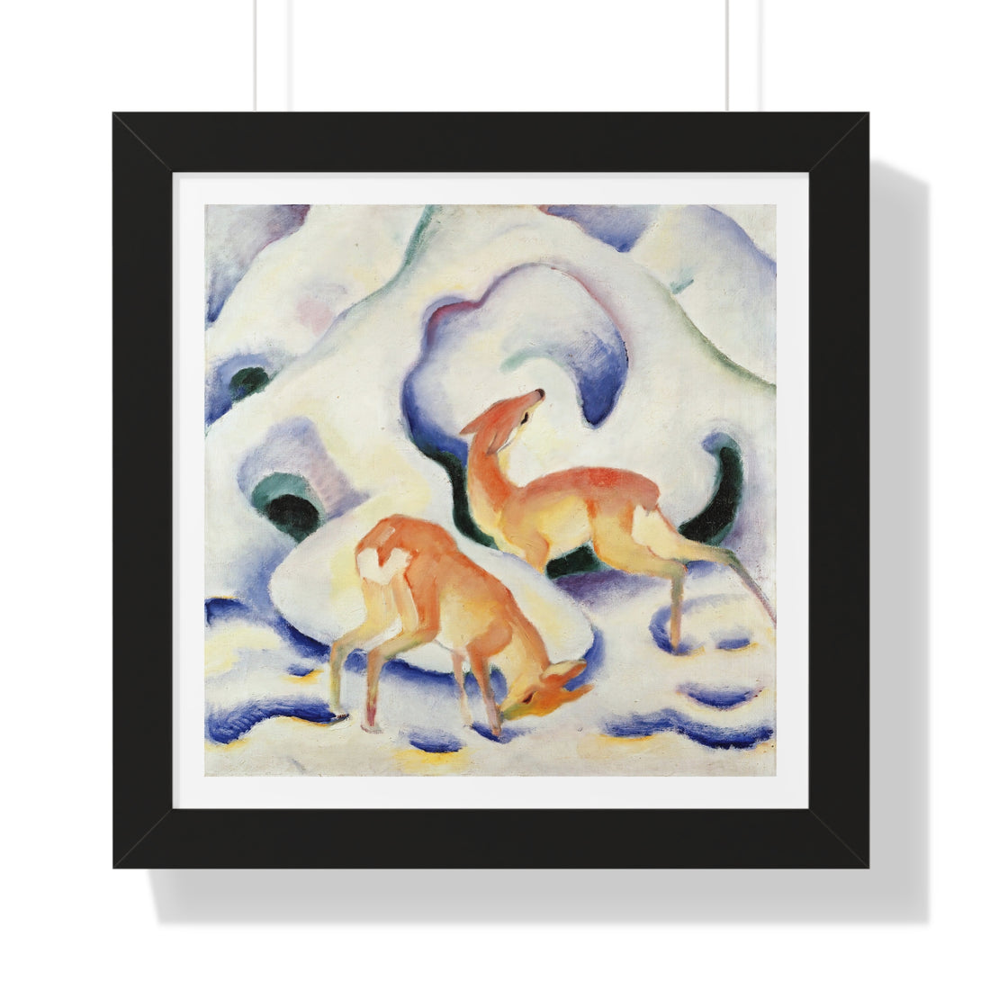 Deer in the Snow by Franz Marc - Framed Print - Zapista