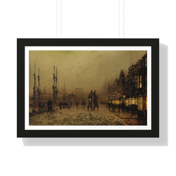 Glasgow Docks, at Twilight by John Atkinson Grimshaw - Framed Print - Zapista