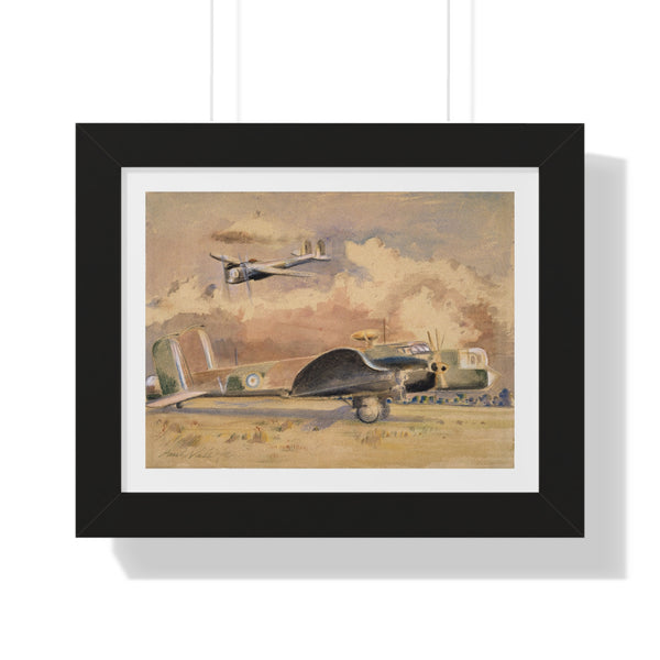 Whitley Bombers Sunning by Paul Nash - Framed Print - Zapista