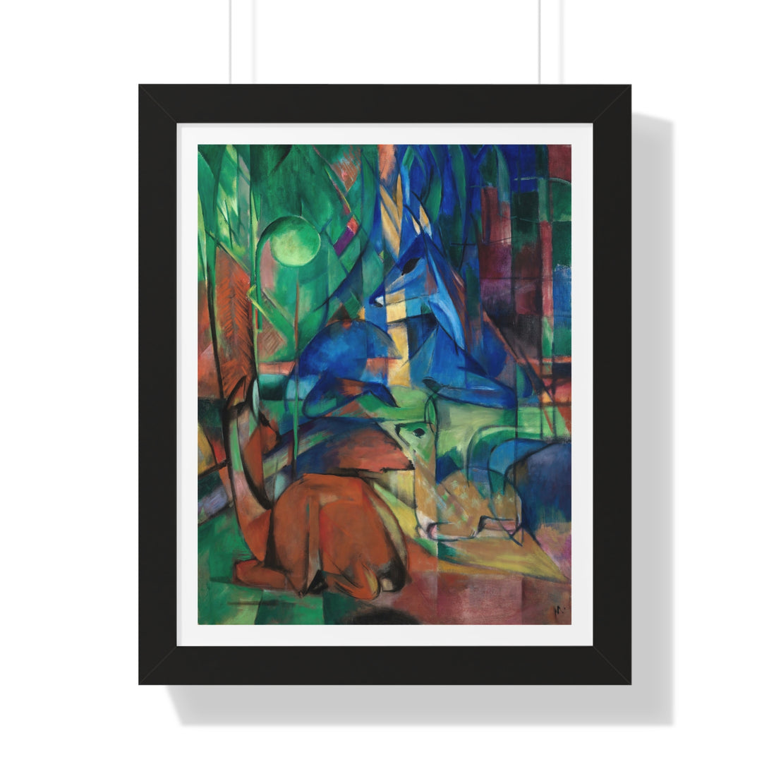 Rehe im Walde II by Franz Marc - Framed Print - Zapista