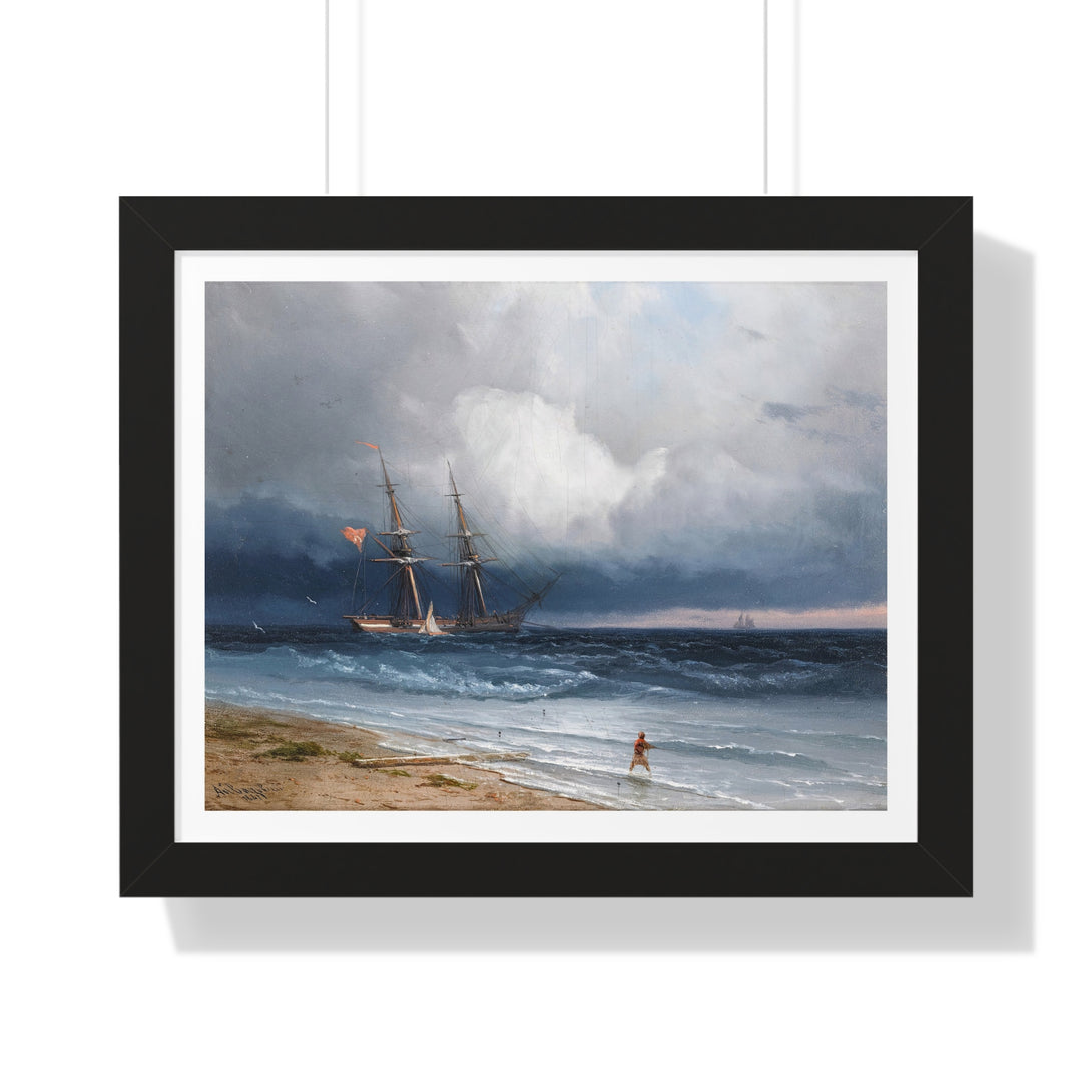 Ship by the Shore by Ivan Aivazovsky - Framed Print - Zapista