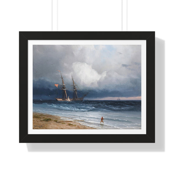 Ship by the Shore - Framed Print