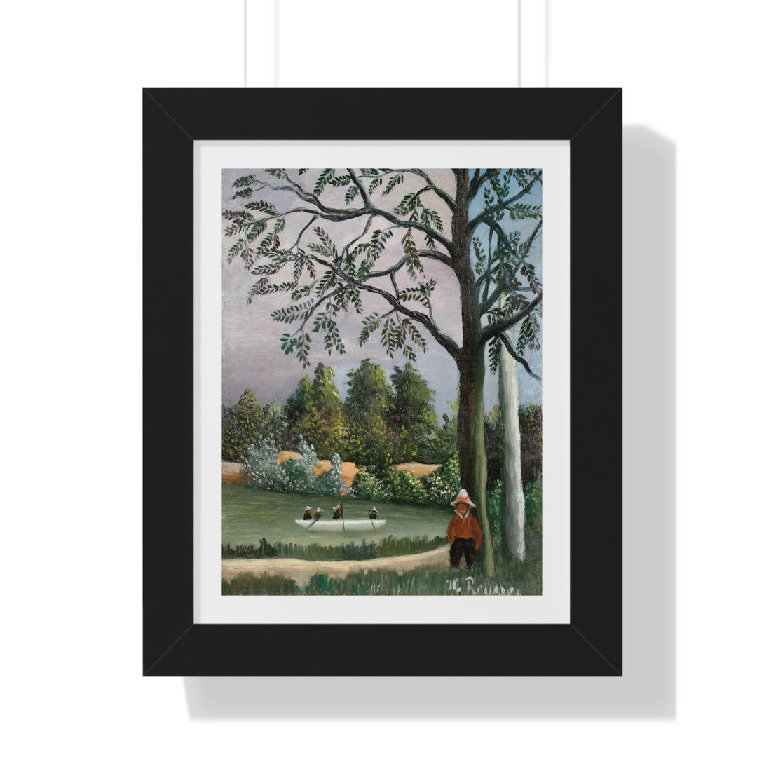 Paysage avec des pêcheurs by Henri Rousseau - Framed Print - Zapista