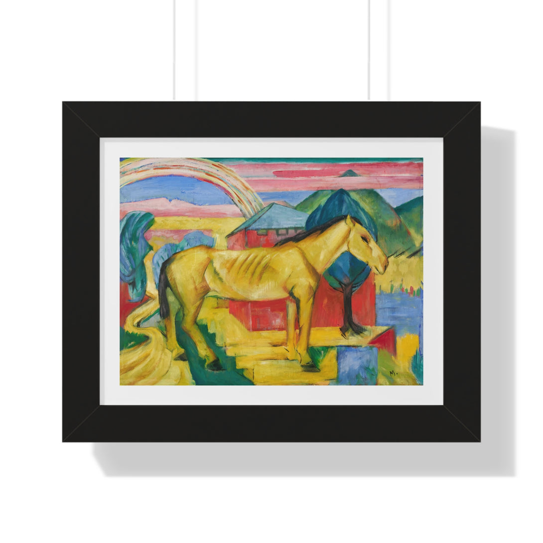 Das Lange Gelbe Pferd (The Long Yellow Horse) by Franz Marc - Framed Print - Zapista