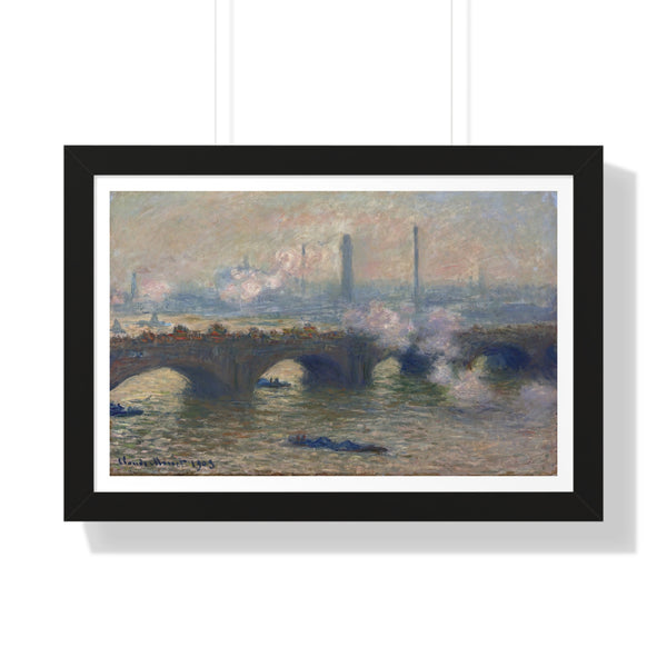 Waterloo Bridge, Gray Day by Claude Monet - Framed Print - Zapista