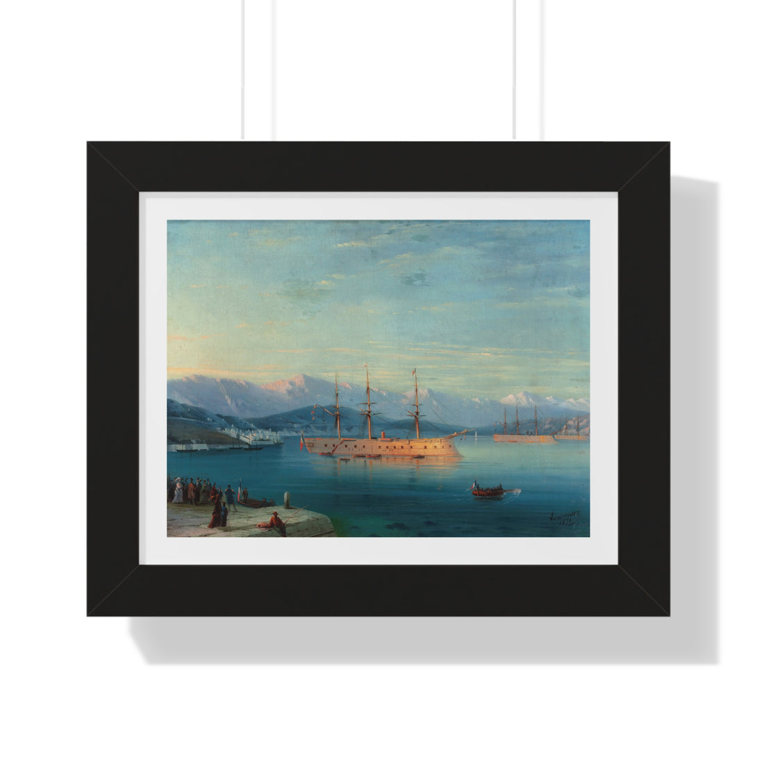 French Ships Departing the Black Sea by Ivan Aivazovsky - Framed Print - Zapista