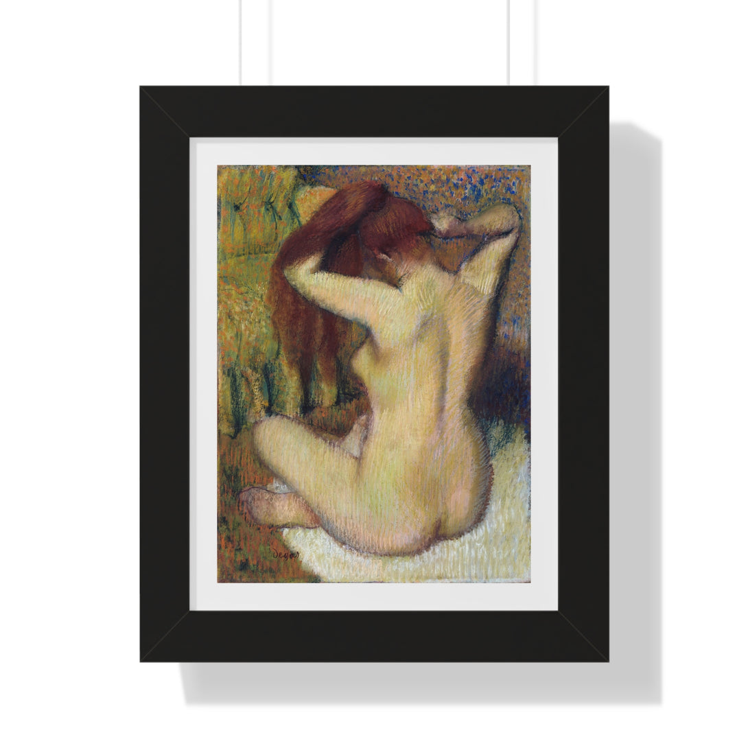 Woman Combing Her Hair by Edgar Degas - Framed Print - Zapista