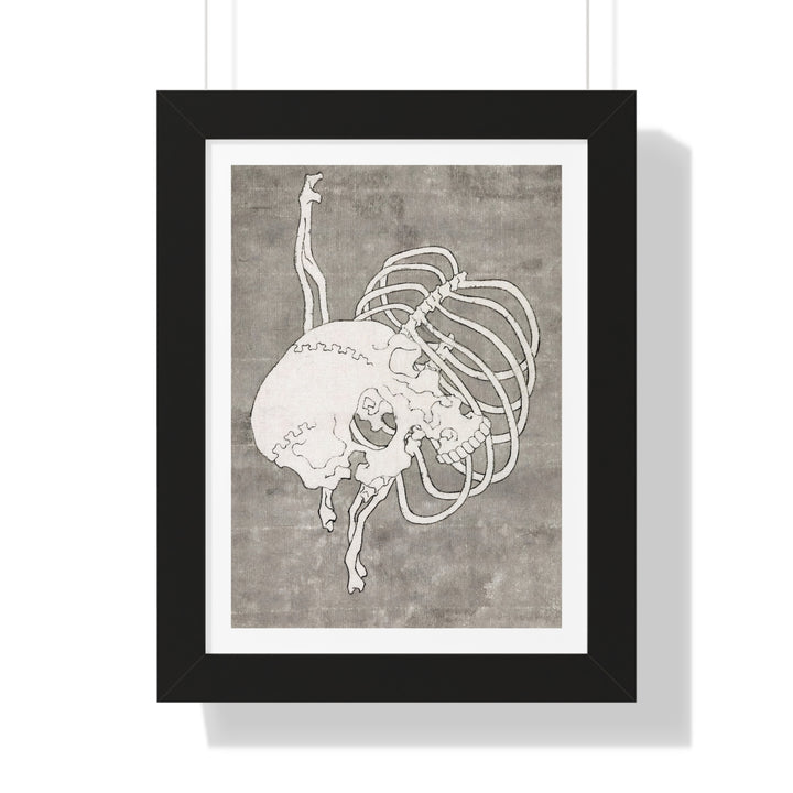 Skull and Ribcage by Katsushika Hokusai - Framed Print - Zapista