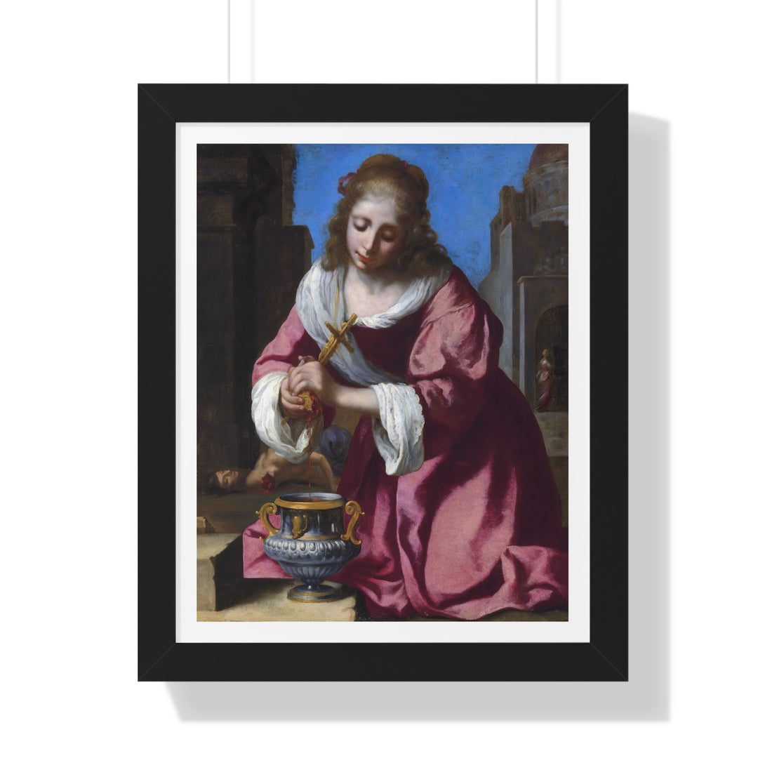 Saint Praxedis by Johannes Vermeer - Framed Print - Zapista