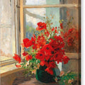 A Bouquet of Poppies by the Window - Canvas Print