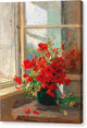A Bouquet of Poppies by the Window - Canvas Print