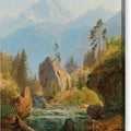 A Mountain Landscape With Creek - Canvas Print