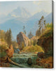 A Mountain Landscape With Creek - Canvas Print