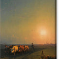 Ploughing The Fields, Crimea - Canvas Print