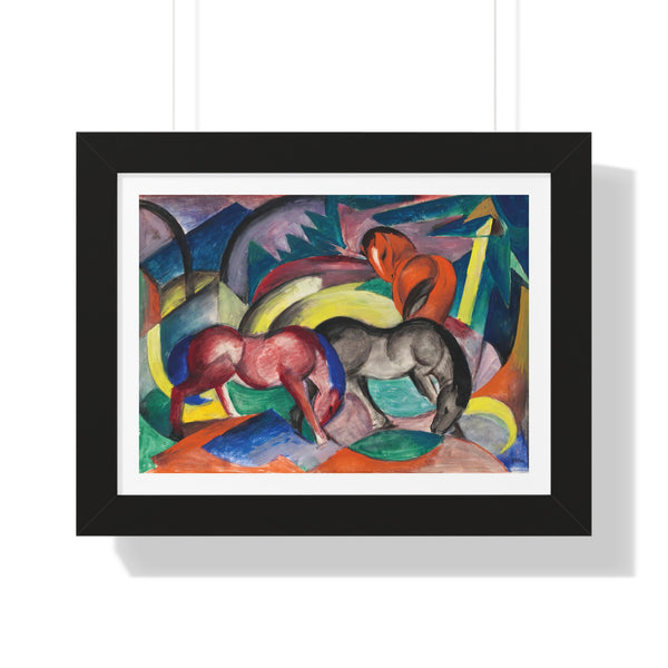 Drei Pferde by Franz Marc - Framed Print - Zapista