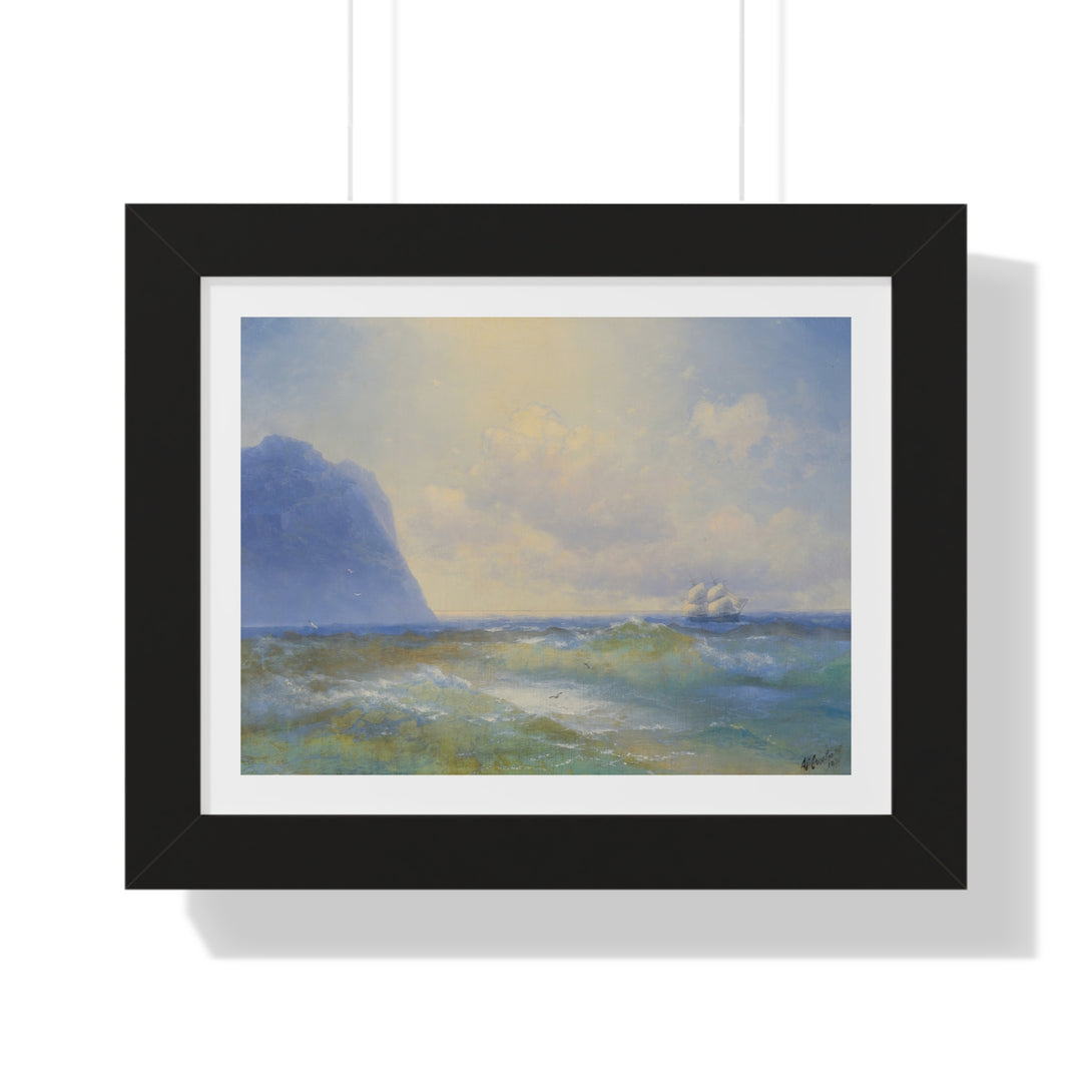 Ship At Sea by Ivan Aivazovsky - Framed Print - Zapista