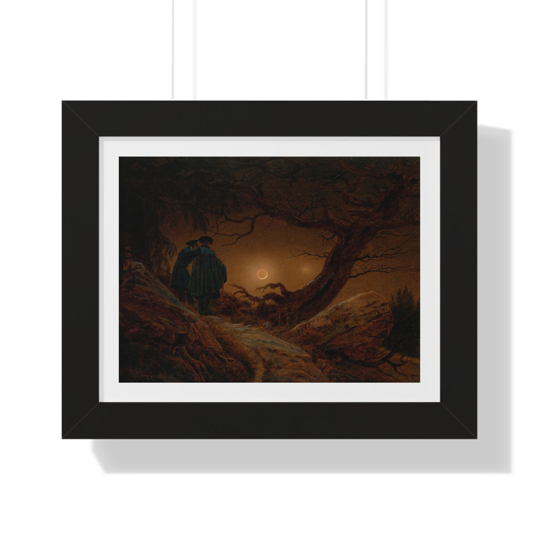 Two Men Contemplating the Moon by Caspar David Friedrich - Framed Print - Zapista