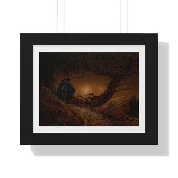 Two Men Contemplating the Moon by Caspar David Friedrich - Framed Print - Zapista