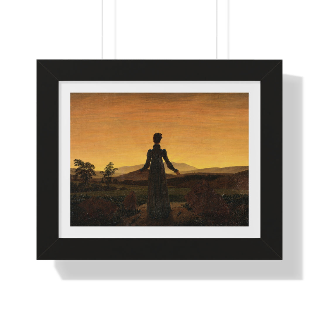 Woman Before the Rising Sun by Caspar David Friedrich - Framed Print - Zapista