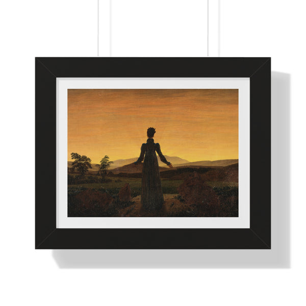 Woman Before the Rising Sun by Caspar David Friedrich - Framed Print - Zapista