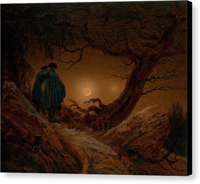 Two Men Contemplating the Moon 25 - Canvas Print
