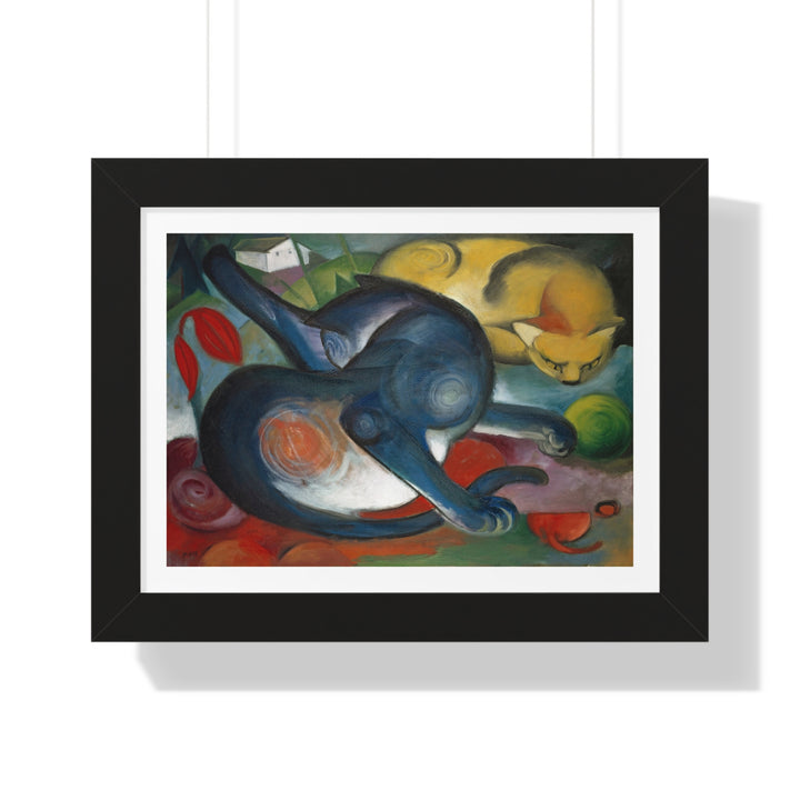 Two Cats, Blue and Yellow by Franz Marc - Framed Print - Zapista