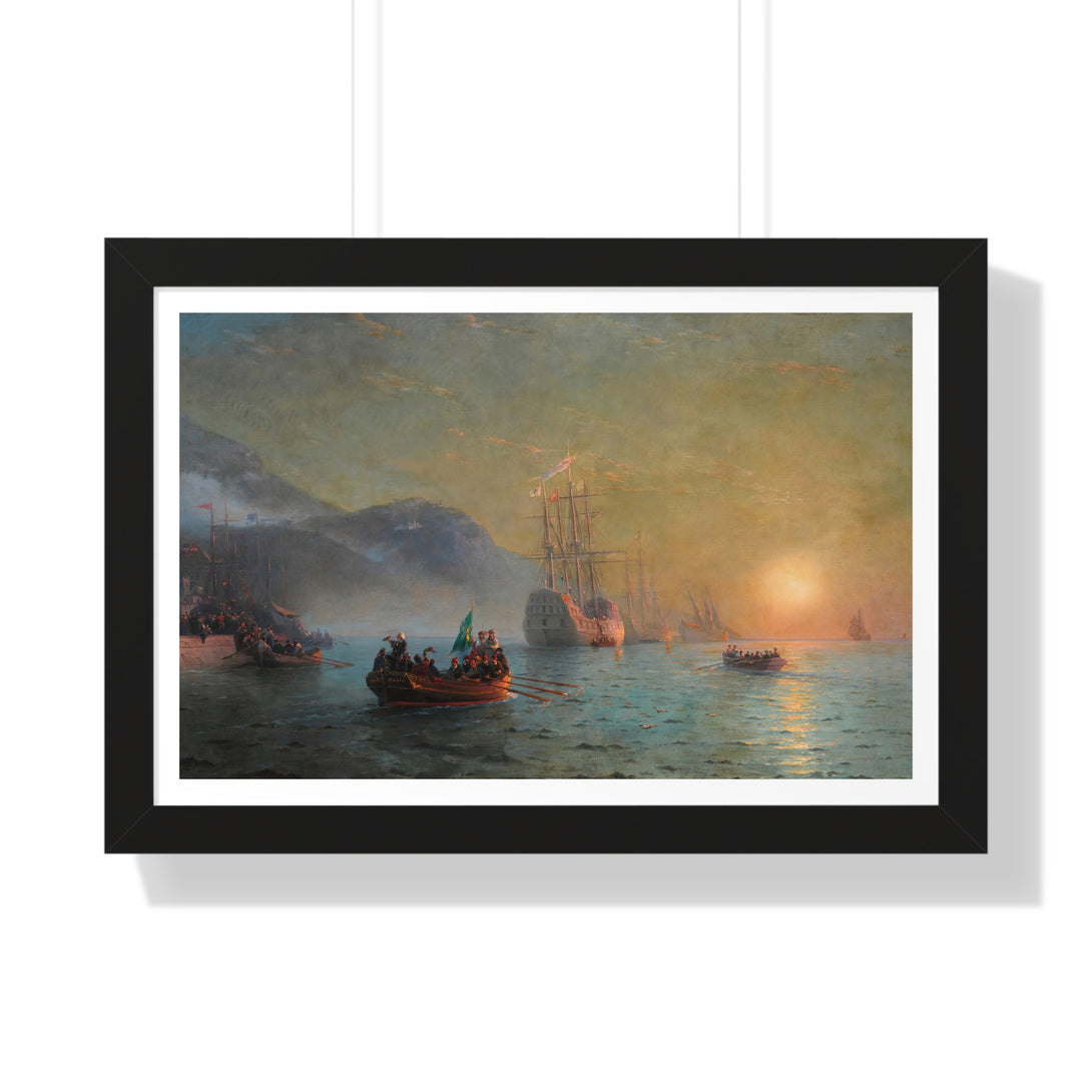 Columbus’ Farewell before Starting on his Voyage from Port Palos in Spain by Ivan Aivazovsky - Framed Print - Zapista