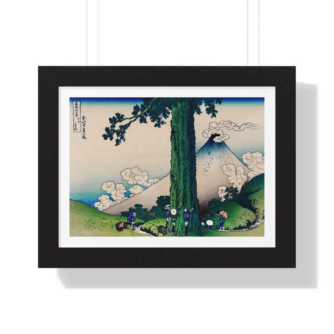 Mishima Pass in Kai Province by Katsushika Hokusai - Framed Print - Zapista