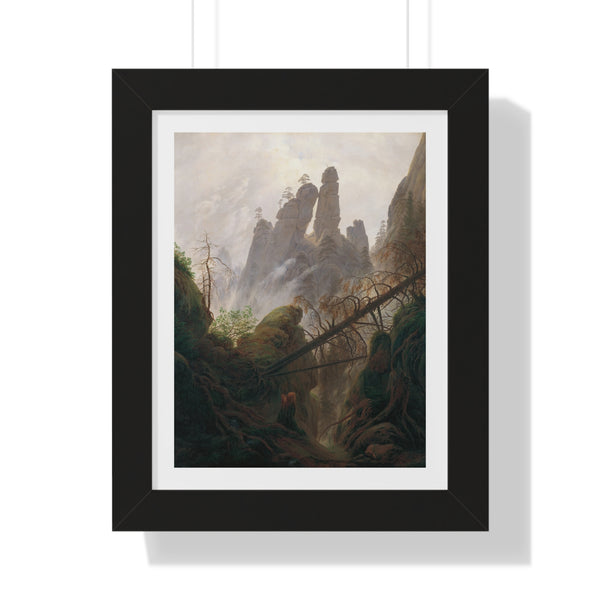 Rocky Landscape in the Elbe Sandstone Mountains - Framed Print