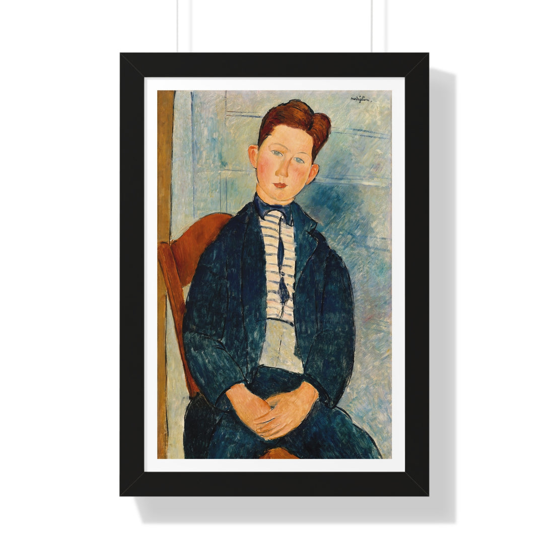 Boy in a Striped Sweater by Amedeo Modigliani - Framed Print - Zapista