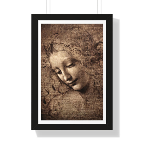 La Scapigliata (The Lady with Dishevelled Hair) by Leonardo da Vinci - Framed Print - Zapista