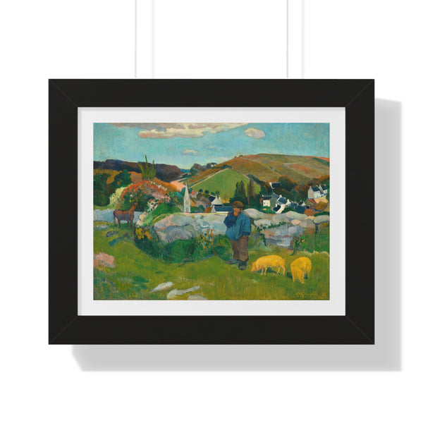 The Swineherd, Brittany by Paul Gauguin - Framed Print - Zapista